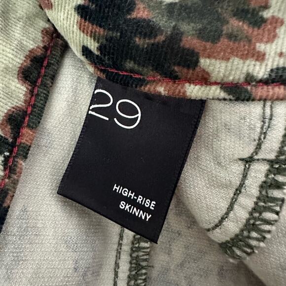 Anthropologie Pilcro High Rise Skinny Button Fly Camo Print Corduroy Jeans Sz 30 - Picture 9 of 10
